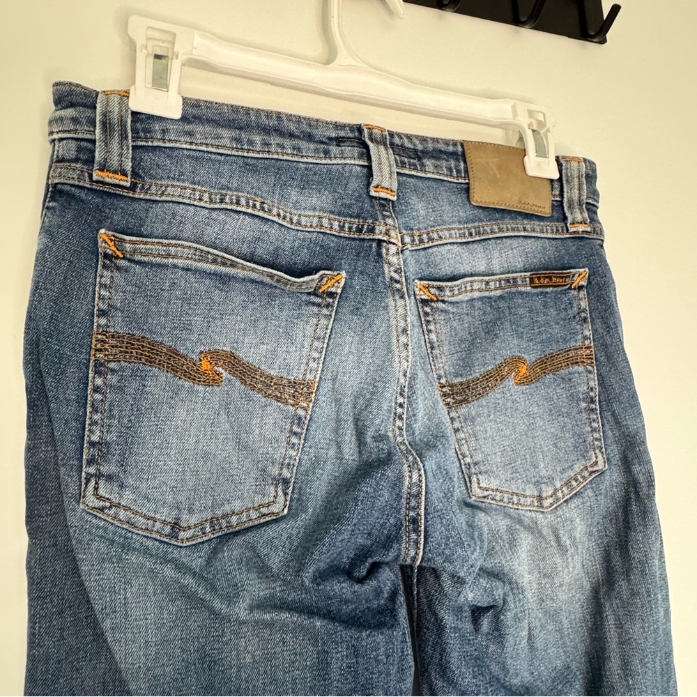 Size 28 Length 34 Nudie Jeans Women’s Faded Blue Denim Ripped Skinny Jeans - Picture 9 of 16